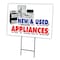 Signmission New & Used Appliances Yard & Stake outdoor plastic coroplast window, C-2436-DS-New & Used Appliances C-2436-DS-New & Used Appliances - alternate 1